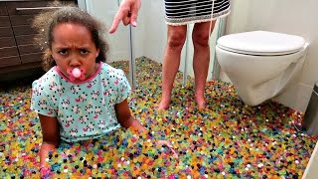 Bad Baby Messy Orbeez Bath Party Spa Explosion!! Daddy Freaks Out