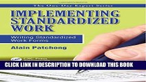 [PDF] Implementing Standardized Work: Writing Standardized Work Forms (One Day Expert) Full Online