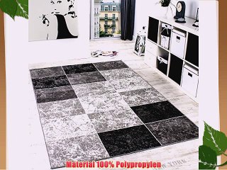 Designer Teppich Kariert in Marmor Optik Meliert Grau Schwarz Weiss Preishammer GrÃ¶sse:160x230