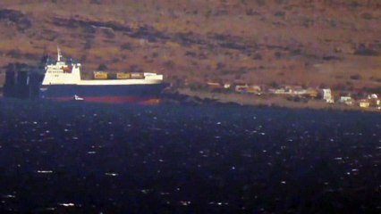 TURK GEMISI YUNANISTANDA KARAYA OTURDU