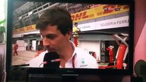 Il papà di Vettel sventola la bandiera del figlio dietro Toto Wolff