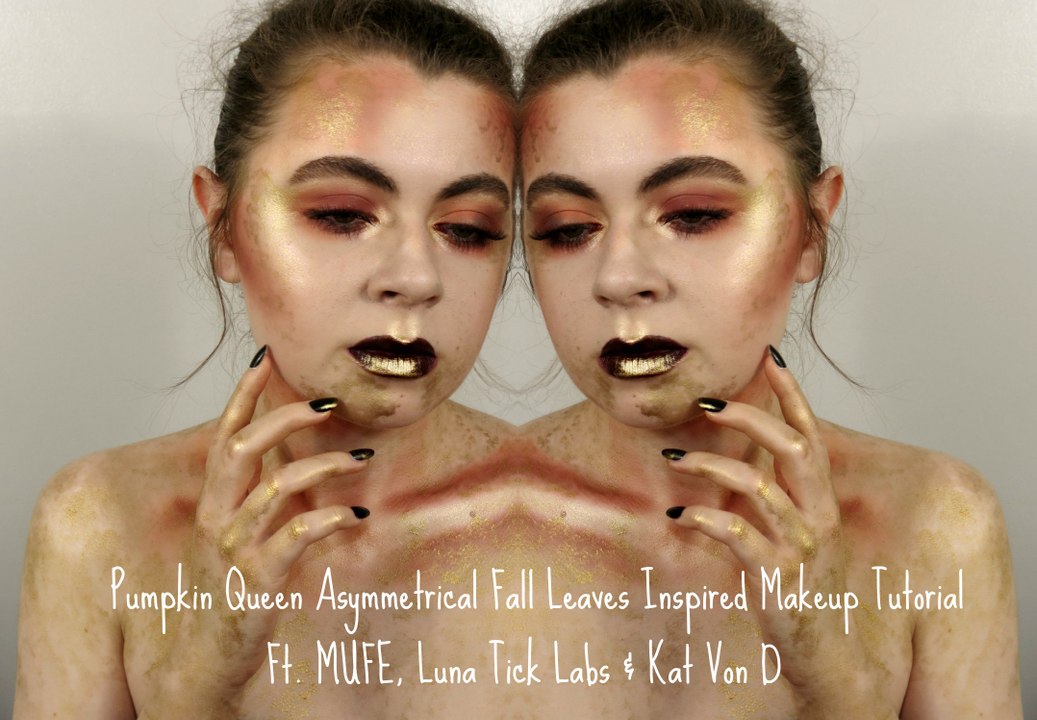 Pumpkin Queen Asymmetrical Fall Leaves Inspired Makeup Tutorial | Ft. MUFE, Luna Tick Labs & Kat Von D