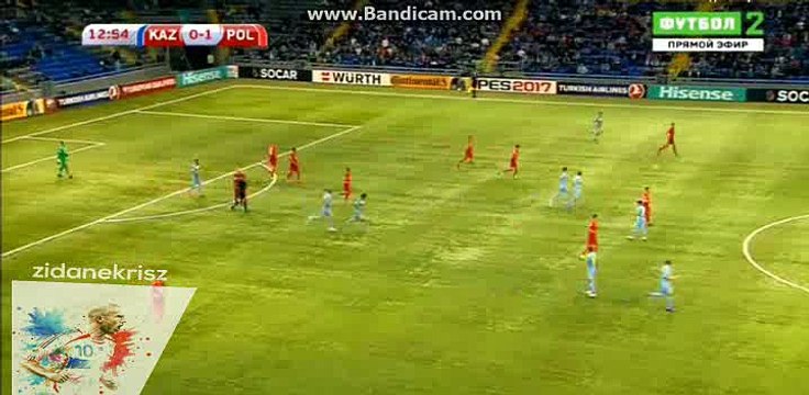 Robert Lewandowski Incredible Shot Chance - Kazakhstan vs Poland - World Cup Qualificarion - 04/09/2016