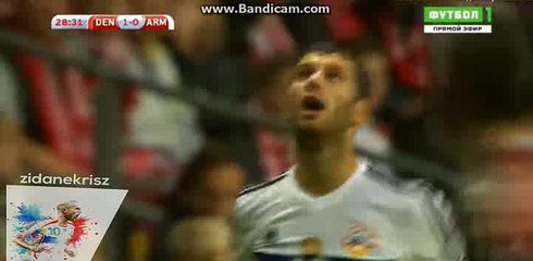 Viktor Fischer Incredible Powerful Shot Hit the Post - Denmark vs Armenia - World Cup Qualification - 04/09/2016