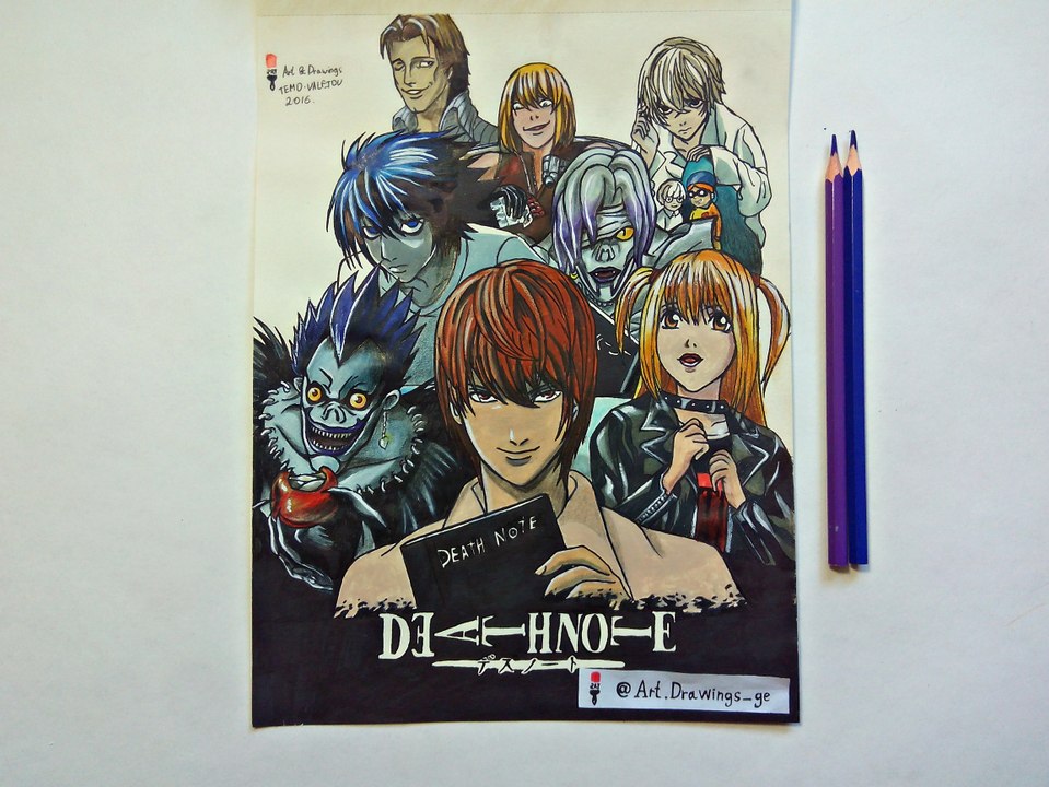 Speed Drawing Anime Death Note / Рисую Аниме Тетрадь смерти / アニメ デスノートドローイング / (Art & Drawings)
