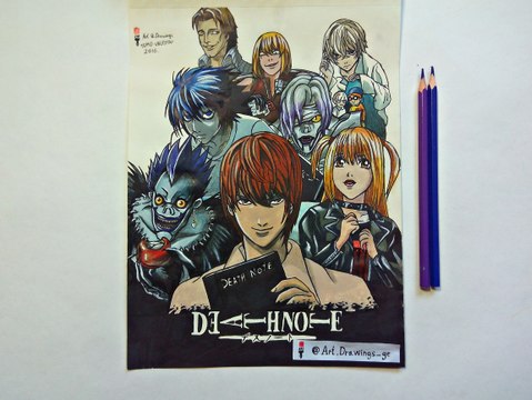 Speed Drawing Anime Death Note / Рисую Аниме Тетрадь смерти / アニメ デスノートドローイング / (Art & Drawings)