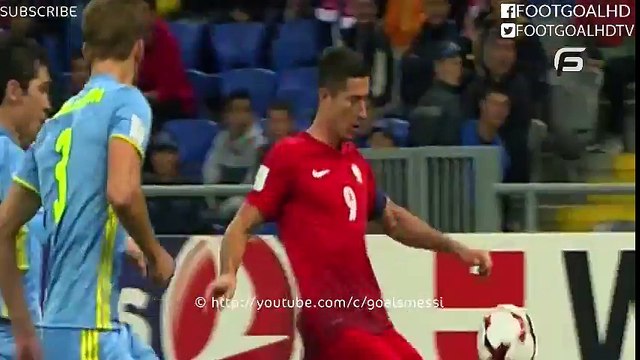 Robert Lewandowski Goal ~ Kazakhstan vs Poland 0-2 ~ [Elimination Russia 2018]