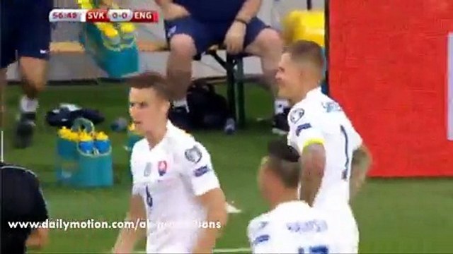 Martin Škrtel Gets Red Card - Slovakia vs England - WC Qualification - 04.09.2016