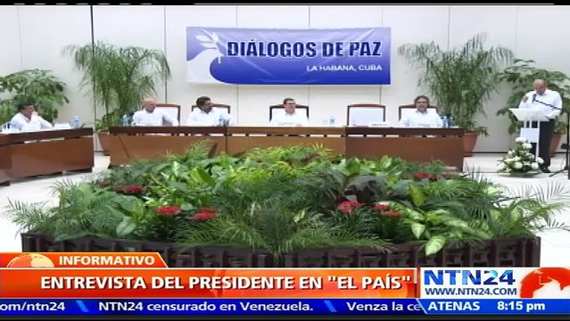 El presidente de Colombia Juan Manuel Santos opina que el gran reto que le queda al proceso de paz con la guerrilla de las FARC es hacer una pedagogía efectiva... que contribuya a neutralizar casi cuatro años de mentiras y de desinformación