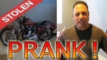 STEALING MY DADS MOTORCYCLE PRANK! - PRANKS