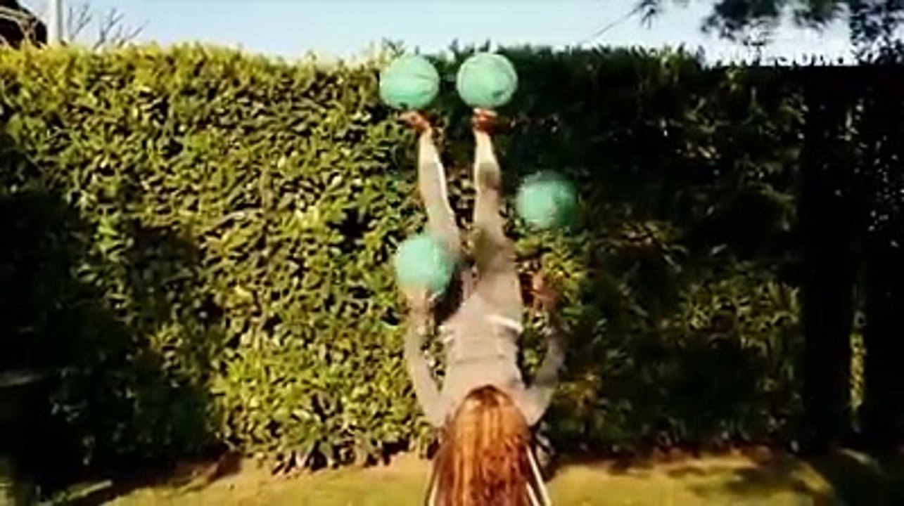 Basketbol topu ile müthiş şov