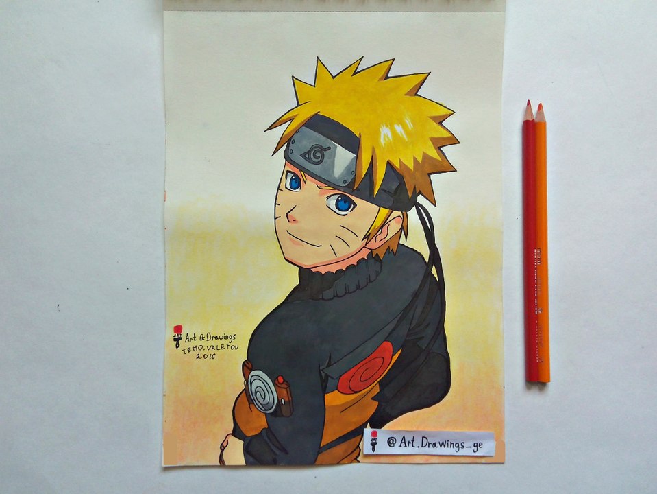 Speed Drawing Anime Naruto Uzumaki  / Рисую Аниме Наруто Узумаки / アニメうずまきナルトドローイング / (Art & Drawings)