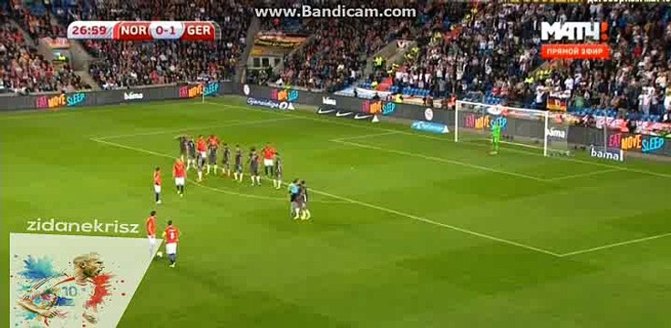 Toni Kroos Amazing Low Shot - Norway vs Germany - World Cup - 04.09.2016