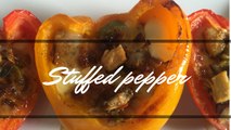 Stuffed capsicum with chicken & mozzarella|Stuffed Peppers|Stuffed Capsicum recipe|Baked capsicum