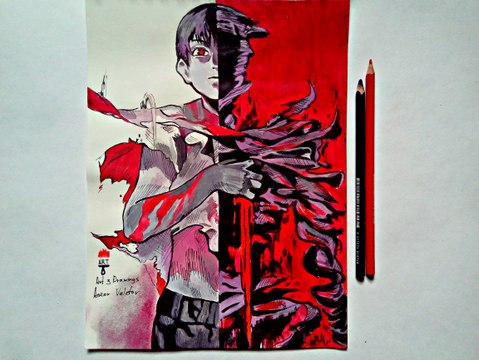 Speed Drawing Anime Ajin Kei Nagai / Рисую Аниме Получеловек Кэй Нагай / アニメ亜人永井 圭ドローイング / (Art & Drawings)