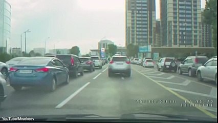 Man rides ostrich to beat the traffic in Kazakhstan