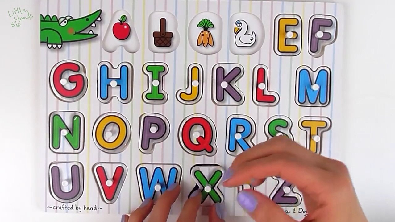 ABC Color Alphabet Peg Puzzle learning ABC in English for Toddler Kids Wood Toys | LittleHands