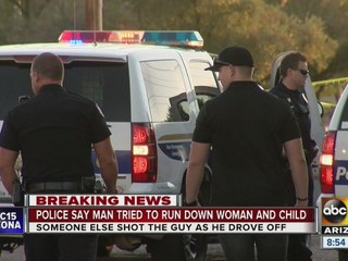 Police: Bystander shoots man who tried to run over woman, child