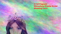 4 Tall Pageant Rhinestone Crystal Bridal Wedding Tiara