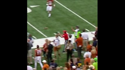 An Innocent Bystander Gets Hit During Notre Dame vs Texas!