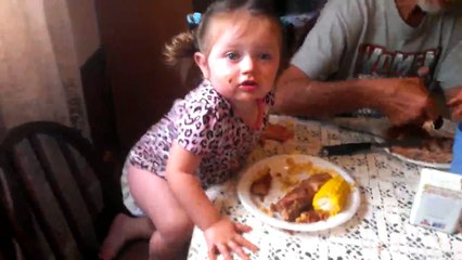 Little Girl Doesn't Want To Share Her BBQ