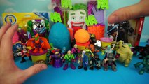 Imaginext Batman Toys Opening with Batman Play-doh Surprise Eggs & DC Supervillains by KidCity
