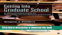Read Getting Into Graduate School: A Comprehensive Guide for Psychology and the Behavioral