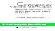 PDF Contemporary Nursing Knowledge: Analysis and Evaluation of Nursing Models and Theories  Ebook