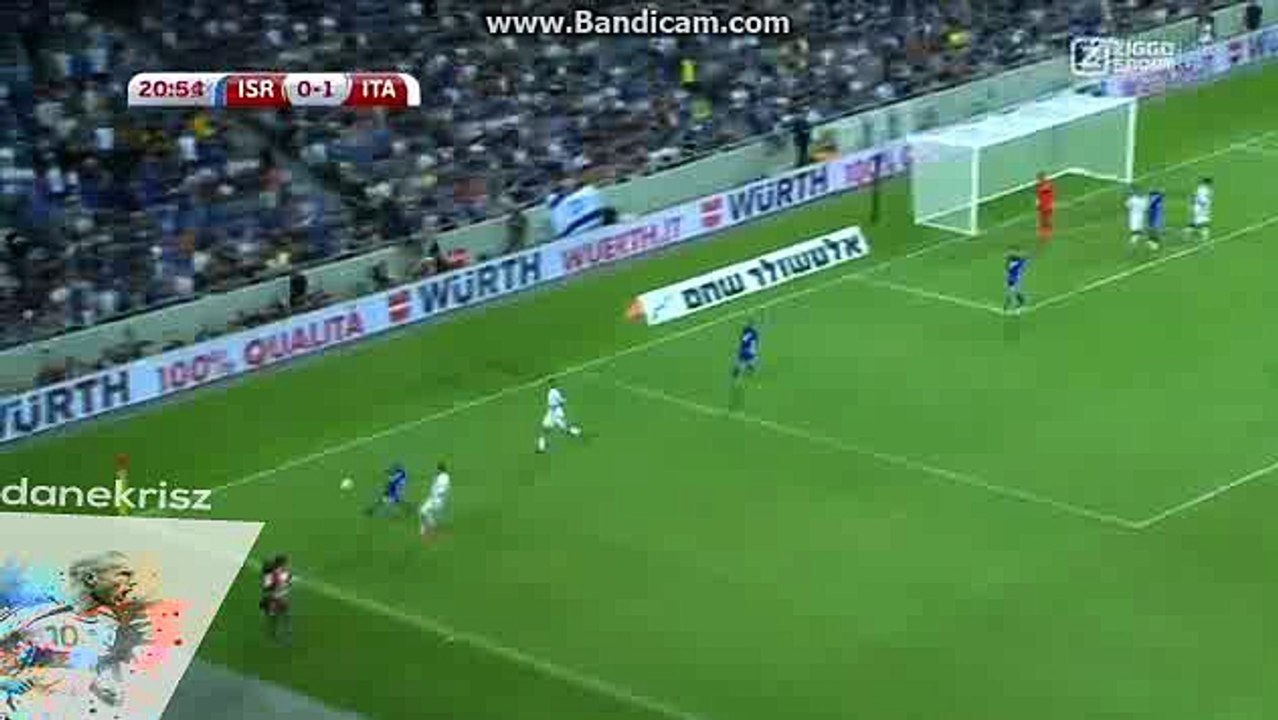 Graziano Pelle Fantastic Shot Chance - Israel vs Italy - World Cup Qualification - 05/09/2016