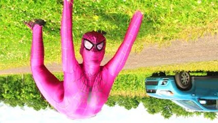 Spiderman, Pink Spidergirl & Frozen Elsa UPSIDE DOWN! w/ Maleficent, Joker, Anna, Kids Toy