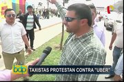 Taxistas realizaron protesta en contra de Uber