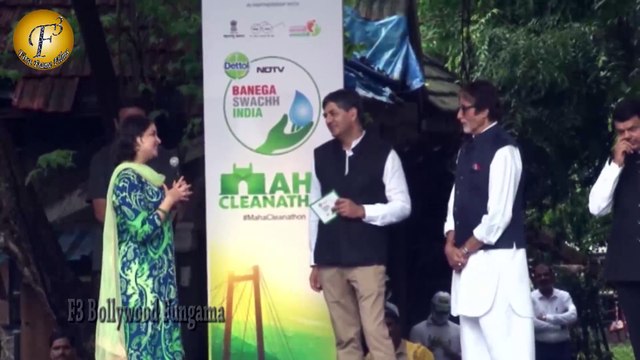 MAHA CLEANATHON WITH AMITABH BACHCHAN & CM DEVENDRA FADNAVIS