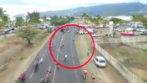 Un spectateur renverse des barrières et provoque la chute de cyclistes