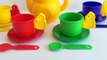 Toy kitchen mini tea set learn basic colors and shapes in english with colorful toy for children