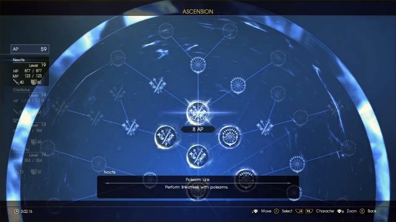 Final Fantasy XV -  Evolución personajes (Ascension), Armas y Magias