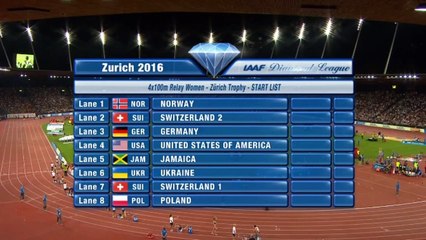 4x100m F - DL Zürich, 01 sept 2016