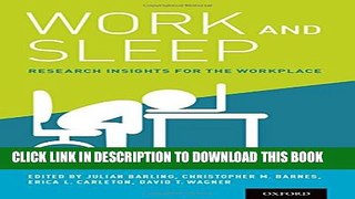 New Book Work and Sleep: Research Insights for the Workplace