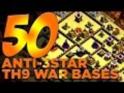 50 X ANTI-3 STAR TH9 War Bases For Your Clan Wars!! | Clash of Clans