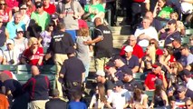 Cleveland Indians fan hit with foul ball -