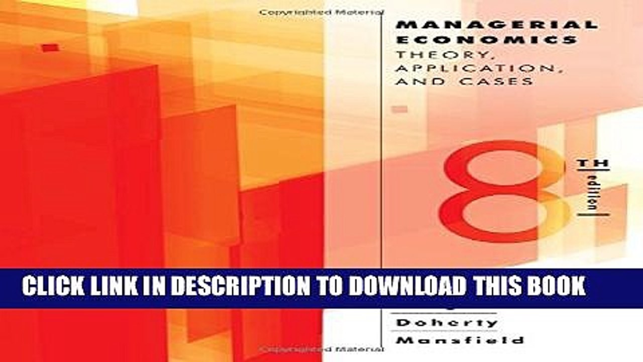[PDF] Managerial Economics: Theory, Applications, and Cases (Eighth Edition) Popular Colection