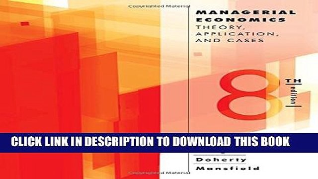 [PDF] Managerial Economics: Theory, Applications, and Cases (Eighth Edition) Popular Colection