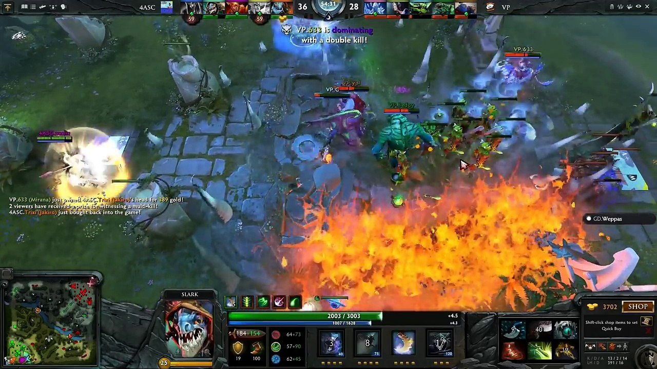 45 Stack Slark, Rubick Steals Tidehunter
