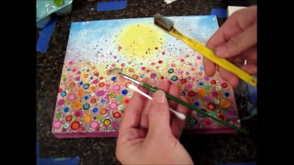 Floral Landscape Acrylic Painting Tutorial (Yvonne Coomber Inspired) - Free Lesson for All Ages !