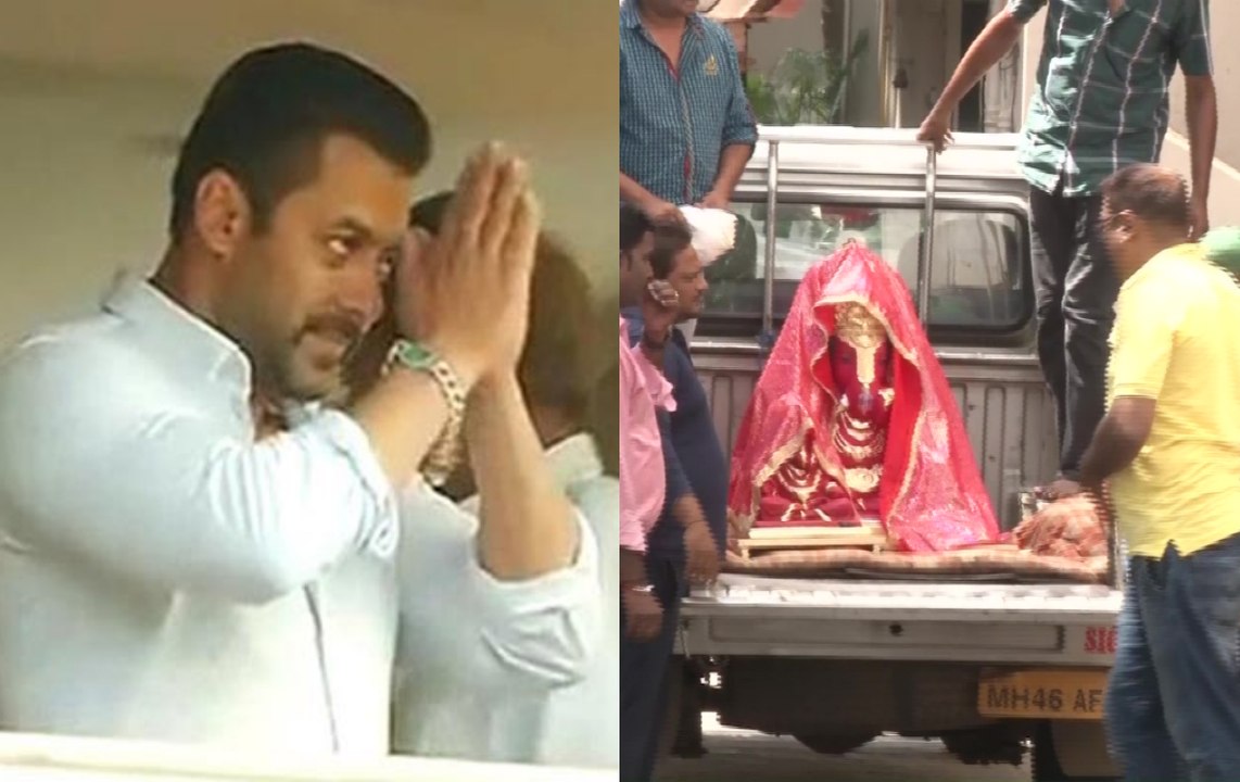 Salman Khan Welcomes Lord Ganesha HOME