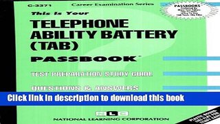 Read Telephone Ability Battery (TAB)(Passbooks) (Passbook for Career Opportunities)  Ebook Free