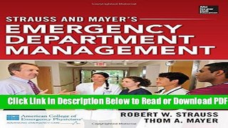 [Get] Strauss and Mayer s Emergency Department Management Popular Online