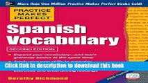 Read Practice Makes Perfect: Spanish Vocabulary, 2nd Edition: With 240 Exercises   Free Flashcard