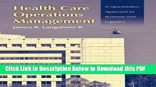 [Read] Health care operations management Ebook Free