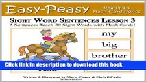Read Sight Word Sentences Lesson 3: 5 Sentences Teach 20 Sight Words with Flash Cards (Learn to