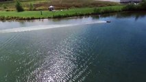 DJI P3A drone chasing RC boats at Kaukauna pond pt.2